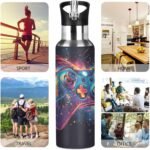 Game Controller Joystick Water Bottle Leakproof Insulated Stainless Steel Hot Cold Water Flask with Straw Lid for Sports Travel 20 oz - Image 7