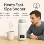 LEQOS 17 Oz Electric Heated Coffee Mug Rechargeable for Travel Z5 Self Heating Smart Temperature Control Warming Heated Travel Coffee Mug On The Go Coffee Cup with 5-12H Battery Life (Gray) - Image 5