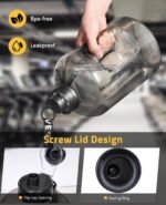 CVLIFE 1 Gallon Water Bottle with Handle, Large Gallon Water Jug with Strap, Big Sports Bottle for Gym, Reusable Black Water Container, 128 oz, Leak Proof, BPA Free - Image 4