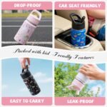 Kids Water Bottle,14oz Stainless Steel Insulated Water Tumbler Leak-Proof,School Water Mug,Small and Portable,Suitable for Boys and Girls to Use(Pink cartoon unicorn) - Image 6