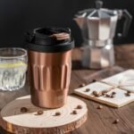 TYESO Stainless Steel Portable Tumbler with Flip Lid,Travel Mug with Concealed Carry Handle, Leakproof Insulated Coffee Cup (GRAY, 17 OZ) - Image 3