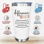 SOL VIBES Difference Maker Tumbler, 20 Oz Stainless Steel - Motivational, Office, Work Gifts for Women - Anniversary, Christmas, Birthday, Thank You Gifts for Boss, Leader, Employee, Coworker, Teacher - Image 3