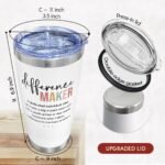 SOL VIBES Difference Maker Tumbler, 20 Oz Stainless Steel - Motivational, Office, Work Gifts for Women - Anniversary, Christmas, Birthday, Thank You Gifts for Boss, Leader, Employee, Coworker, Teacher - Image 4