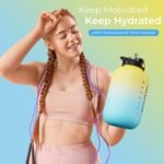 1 Gallon Water Bottle with Straw & Chug lid (optional), BPA Free 128oz Large Water Bottle with Motivational Time Marker and Handle Leak-proof Big Jug - Image 5