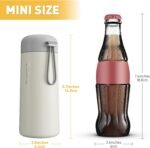 8 oz Water Bottles Made of 304 Stainless Steel, Small Water Bottles Double Wall Vacuum Insulation for Hot&Cold Drinks, Water Bottle Purse with Carry Handle - 100% Leakproof(Beige) - Image 3