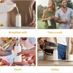 8 oz Water Bottles Made of 304 Stainless Steel, Small Water Bottles Double Wall Vacuum Insulation for Hot&Cold Drinks, Water Bottle Purse with Carry Handle - 100% Leakproof(Beige) - Image 4