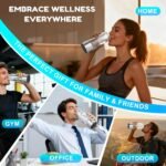 Pure Livn Hydrogen Water Bottle 2026 Upgraded Version – SPE-PEM Hydrogen Water Generator Bottle 14 oz / 420 ml, USB-C Rechargeable Borosilicate Glass with Foldable Carry Handle - Image 5