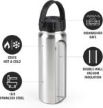 Olympia Tools 24oz Insulated Water Bottles Bulk 2 Pack,Stainless Steel Double Wall Sport Bottle with Lid,Metal Reusable Thermoses Cup with Hand Cap for Cyclists,Hikers (Set of 2) - Image 3