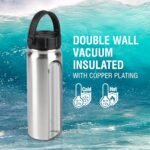 Olympia Tools 24oz Insulated Water Bottles Bulk 2 Pack,Stainless Steel Double Wall Sport Bottle with Lid,Metal Reusable Thermoses Cup with Hand Cap for Cyclists,Hikers (Set of 2) - Image 4
