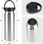 Olympia Tools 24oz Insulated Water Bottles Bulk 2 Pack,Stainless Steel Double Wall Sport Bottle with Lid,Metal Reusable Thermoses Cup with Hand Cap for Cyclists,Hikers (Set of 2) - Image 6