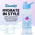 Silver Buffalo Sanrio Hello Kitty and Friends Cinnamoroll with Strawberry Water Bottle with Screw-On Lid, 28 Ounces - Image 3