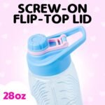 Silver Buffalo Sanrio Hello Kitty and Friends Cinnamoroll with Strawberry Water Bottle with Screw-On Lid, 28 Ounces - Image 4