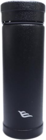 14oz/400ml Vacuum Insulated Bottle,Glass Vacuum Drinking Cup,glass lined thermos, stainless steel body,Glass vacuum liner inside(Black) - Image 2