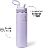 Takeya Sport 22 oz Triple-Insulated Stainless Steel Water Bottle, Straw Lid – Leakproof, Sweatproof, BPA-Free, Keeps Drinks Cold 36 Hrs, Hot 14 Hrs – Moonlight - Image 3