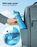 Water Bottle Stainless Steel Insulated - Mist & Sip Cooling Function Portable - Large 24OZ, BPA-Free, Leak-Proof, Silicone Spout Cover, Lightweight for Gym School Camp Sport Play Cycling Light Blue - Image 5