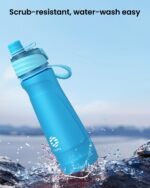 Water Bottle Stainless Steel Insulated - Mist & Sip Cooling Function Portable - Large 24OZ, BPA-Free, Leak-Proof, Silicone Spout Cover, Lightweight for Gym School Camp Sport Play Cycling Light Blue - Image 6