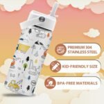 Construction Water Bottle, Birthday Christmas Gifts for Kids Boys, 16 oz Water Bottle with Straw Lid, Stainless Steel Insulated Tumbler, Truck Lovers Gifts - Image 3