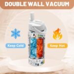 Construction Water Bottle, Birthday Christmas Gifts for Kids Boys, 16 oz Water Bottle with Straw Lid, Stainless Steel Insulated Tumbler, Truck Lovers Gifts - Image 5