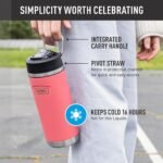 THERMOS ICON SERIES, Insulated Water Bottle with Straw Lid - 18 Ounce, Navy - Stainless Steel Vacuum Insulated Water Bottle with Straw Lid - Image 4