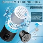 Hydrogen Water Bottle Generator with Premium Alloy, 6000PPB SPE PEM Tech Portable Hydrogen Rich Water Ionizer 9 OZ, LED Timer, Rechargeable, Health Gift for Home, Office, Travel - Image 3