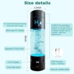 Hydrogen Water Bottle Generator with Premium Alloy, 6000PPB SPE PEM Tech Portable Hydrogen Rich Water Ionizer 9 OZ, LED Timer, Rechargeable, Health Gift for Home, Office, Travel - Image 6