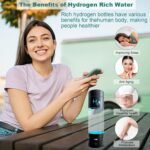 Hydrogen Water Bottle Generator with Premium Alloy, 6000PPB SPE PEM Tech Portable Hydrogen Rich Water Ionizer 9 OZ, LED Timer, Rechargeable, Health Gift for Home, Office, Travel - Image 7