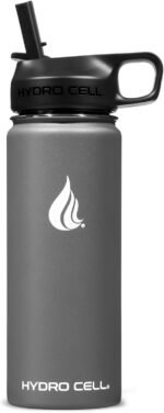 HYDRO CELL Stainless Steel Insulated Water Bottle with Straw - For Cold & Hot Drinks - Metal Vacuum Flask with Screw Cap and Modern Leakproof Sport Thermos for Adults (Graphite 18oz) - Image 3