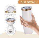 16 Pack Rose Gold Plated Stainless Steel Tumbler Straight Double Wall Powder Coated for Laser Engrave, 20oz White to Bronze - Image 4