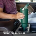Simple Modern Trek Pivot | 40oz Flip Straw Tumbler with Handle | Water Bottle & Boot | Interchangeable Straw & Chug Lids | Insulated Stainless Steel Jug | Gym Sports Outdoors | Ember Red - Image 4