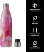 S'well Stainless Steel Water Bottle, 25oz, Rose Agate, Triple Layered Vacuum Insulated Containers Keeps Drinks Cold for 48 Hours and Hot for 24, BPA Free, Perfect for On the Go - Image 4