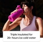 Takeya Sports Water Bottle with Spout Lid - Bottle with Triple Stainless Steel Insulation - Dishwasher Safe & BPA-Free - Bottle with Ice-Blocking Spout Lid & Removable Bumper - 22 oz, Champion Blue - Image 3