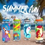 Home Tune 23oz Kids Water Bottle for School Boys, BPA FREE Tritan, Leak Proof Flip Top Lid, Easy Clean, Carry Handle - Rocket - Image 5