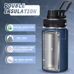 ANSEVO 12oz Water Bottle Stainless Steel Metal Vacuum Insulated No Sweat, Sports Leakproof BPA free Lightweight Hot Cold Retention - Image 4