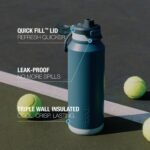 ZULU Powerfill Pro 32oz Stainless Steel Water Bottle with Quick Fill Lid, Triple Walled Vacuum Insulated Metal, Leak Proof Locking Lid, Sip and Chug, Reusable BPA Free, Holiday Drop, Summit - Image 4