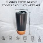 Mora Double Wall Ceramic Coffee Travel Mug with Lid, 14 oz, Portable, Microwave, Dishwasher Safe, Insulated Reusable Tall Cup, Splash Resistant Lid - To Go Tumbler for Car Cup Holder, Nightwaves - Image 3