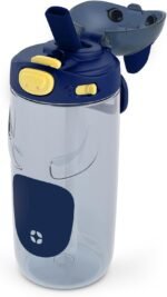 Ello Ellies 16oz Plastic Kids Water Bottle with Straw and Built-in Carrying Handle and Leak-Proof Locking Lid for School backpack, Lunchbox and Outdoor Sports, Dog - Image 9