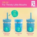 Elk and Friends 10oz Stainless Steel Kids + Toddler Drinking Cups | The Original Mason Jar with Sleeves + Lids | Silicone Straws | Smoothies | Storage Jar | Spill Resistant | Dishwasher Safe | 4 Pack - Image 4