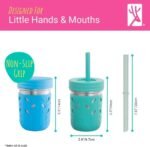 Elk and Friends 10oz Stainless Steel Kids + Toddler Drinking Cups | The Original Mason Jar with Sleeves + Lids | Silicone Straws | Smoothies | Storage Jar | Spill Resistant | Dishwasher Safe | 4 Pack - Image 5
