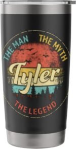Tyler The Man The Myth The Legend Men Personalized Name Stainless Steel Insulated Tumbler - Image 4