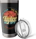 Tyler The Man The Myth The Legend Men Personalized Name Stainless Steel Insulated Tumbler - Image 5