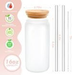 Personalized Glass Cups with Lids and Straws, Monogrammed Gifts for Women, Custom Tumbler, Cute Customized Mug, Aesthetic Stuff, Initial Iced Coffee Cup, Birthday Bridesmaid Gifts, L - Image 6