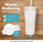 Simple Green Solutions - Acrylic Double Wall Reusable Cups with Lids and Straws for Cold Drinks, Insulated Plastic Tumblers with Lids and Straw, 20 oz Capacity, Clear - Image 4