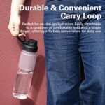 OLDLEY 32oz Frosted Clear Water Bottle, BPA-Free Tritan Plastic Reusable Water Bottle with Fast-Flow Spout Lid, Wide Mouth Leakproof Sports Drinking Bottle for Gym, School, Office, Travel,Clear - Image 4