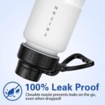 OLDLEY 32oz Frosted Clear Water Bottle, BPA-Free Tritan Plastic Reusable Water Bottle with Fast-Flow Spout Lid, Wide Mouth Leakproof Sports Drinking Bottle for Gym, School, Office, Travel,Clear - Image 6