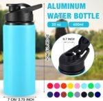 Yinder 16 PCS 20oz Aluminum Water Bottle Bulk Multicolor Reusable Sports Bottle with Snap Lids Multipack Vacuum Water Flask for Travel Camping, Picnics, Gym, Hiking, Cycling, Fishing - Image 3
