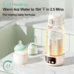 Portable Bottle Warmer for Travel, 17 OZ Formula Warmer On The Go, Milk Warmer with Precise Temperature Control for Breastmilk Water, with Fast Heating & Long Battery Life - Image 3