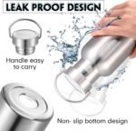 Mimorou 10 Pack Insulated Water Bottle 20 oz Stainless Steel Sport Bottle Bulk Double Wall Metal Reusable Flask with Leakproof Lid of Handle for Travel Cyclists School Gift(Silver) - Image 5