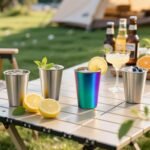 Luxgola 8 Pack 12oz Stainless Steel Cups, Stainless Steel Stacking Beer Pint Cups, Stainless Steel Water Tumbler for Home, Party, Camping, Outdoor, Stackable Drinking Glasses, Reusable, BPA Free - Image 6