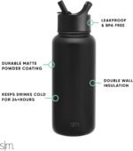 Simple Modern Water Bottle with Straw and Chug Lid Vacuum Insulated Stainless Steel Metal Thermos | Reusable Leak Proof BPA-Free Flask for Sports, Gym | Summit Collection | 32oz | Forget Me Not - Image 3
