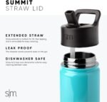 Simple Modern Water Bottle with Straw and Chug Lid Vacuum Insulated Stainless Steel Metal Thermos | Reusable Leak Proof BPA-Free Flask for Sports, Gym | Summit Collection | 32oz | Forget Me Not - Image 4